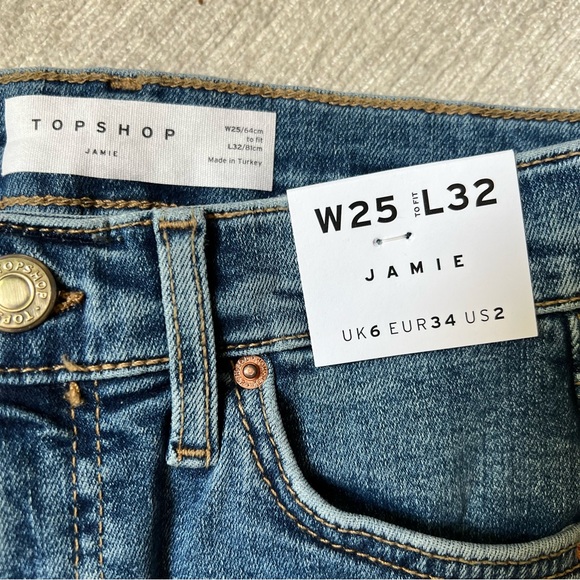 TOPSHOP - NWT Jamie Cut Ripped Skinny Jean - US 2 / UK 6 / EUR 34 - W25/L32 - Picture 5 of 9